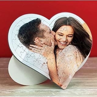 Miracix Kişiye Özel A4 Kalp Puzzle 80 Parça Fotoğraflı Romantik Hediye