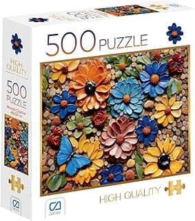CA Games Mozaik Çiçekler 500 Parça 2,2mm Kalınlık 48x33cm Profesyonel Hobi Puzzle Yapboz Serisi