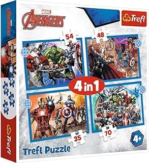 Trefl Puzzles - "4'ü 1 Arada" - Cesur Yenilmezler/Disney Marvel Yenilmezler