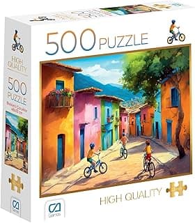 CA Games Bisikletli Çocuklar 500 Parça 2,2mm Kalınlık 33x48cm Profesyonel Hobi Puzzle Yapboz Serisi