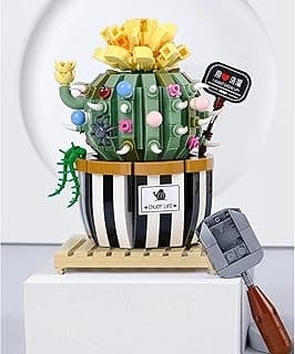 Dekoratif Koleksiyonluk Çiçek Yapım Seti Legosu Yapı Blokları Yapboz Bul Tak Puzzle Eğitici Oyuncak Sonsuz Çiçek (kaktüs çiçek)