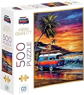 CA Games Sahildeki Karavan 500 Parça 2,2mm Kalınlık 48x33cm Profesyonel Hobi Puzzle Yapboz Serisi