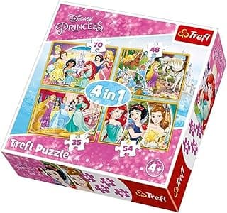 Trefl Çocuk Puzzle Happy Day of Princesses/Disney Prin 35+48+54+70 Parça 4 in 1 Puzzle