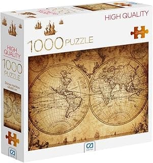 Ca Games Eski Dünya Haritası 1000 Parça 2,2Mm Kalınlık 48X68Cm Profesyonel Hobi Puzzle Yapboz Serisi