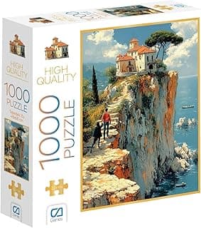 CA Games Tepedeki Ev 1000 Parça 2,2mm Kalınlık 48x68cm Profesyonel Hobi Puzzle Yapboz Serisi