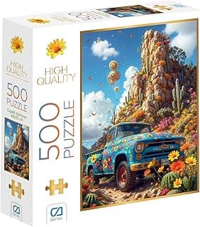 CA Games Çiçekli Kamyon 500 Parça 2,2mm Kalınlık 48x33cm Profesyonel Hobi Puzzle Yapboz Serisi