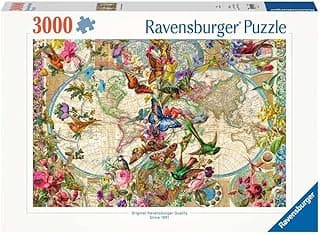 Ravensburger Bulmaca 17117 - Kelebekler ile Dünya Haritası - Yetişkinler ve 14 Yaş ve Üstü Çocuklar için 3000 Parçalı Bulmaca