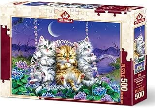 Art Puzzle Ayışığında Sallanan Kedicikler 500 Parç