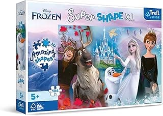 Trefl 50017 104 XL Super Shape çılgın şekilli yapbozlar, büyük parçalar, renkli yapbozlar, masal karakterleri, 5 yaşındaki çocuklar, Frozen, Anna ve ELSA'nın dünyası Eğlenceli