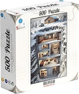 500 Parça Puzzle, Kış Manzaralı Gizli Katlar