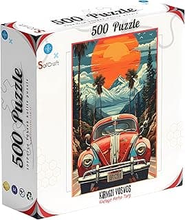 Vintage Araba Temalı Puzzle, 500 Parça