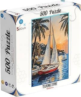 Yelkenli Tekne Manzaralı Puzzle, 500 Parça,