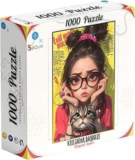 1000 Parça Puzzle Kedi Daima Başrolde, Modern İllüstrasyon