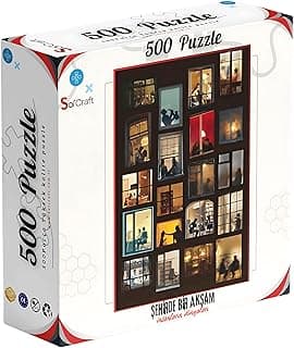 500 Parça Puzzle Şehirde Bir Akşam İnsanların Dünyaları